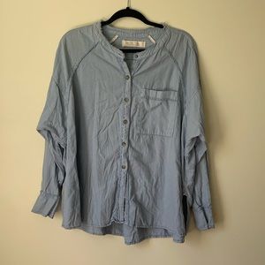 We the Free Light Blue Button Down Tunic